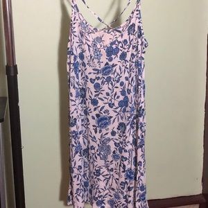 Blue floral shift dress
